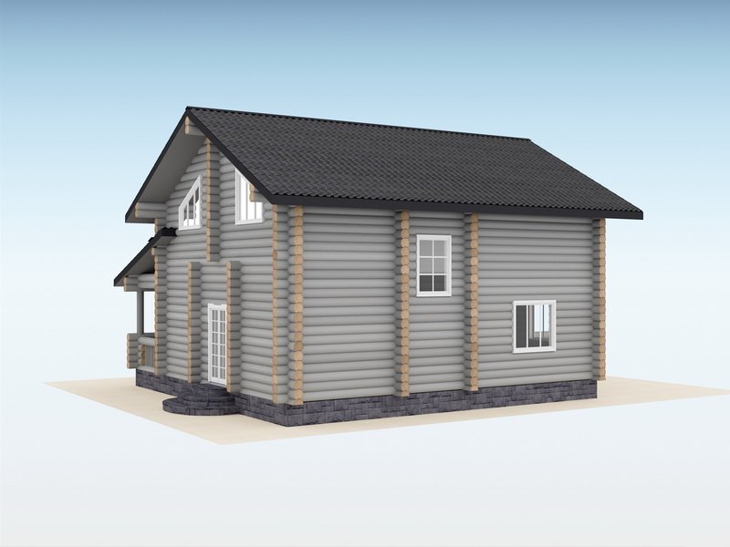 Дом из оцилиндрованного бревна "Compass"