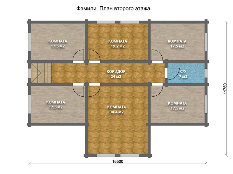 Дом из оцилиндрованного бревна "ФЕМИЛИ"