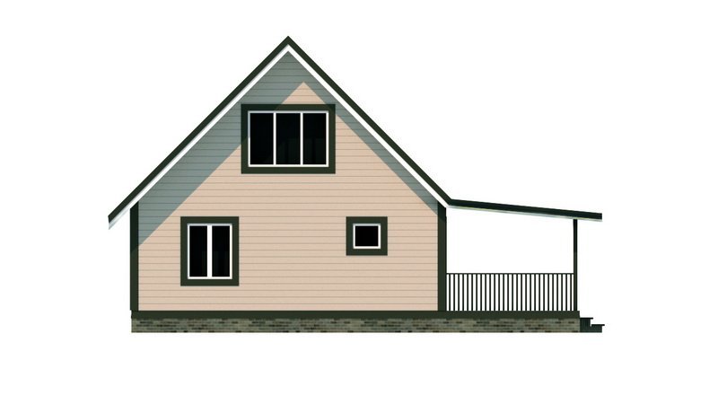 Двухэтажный дом с двухскатной крышей К2-9