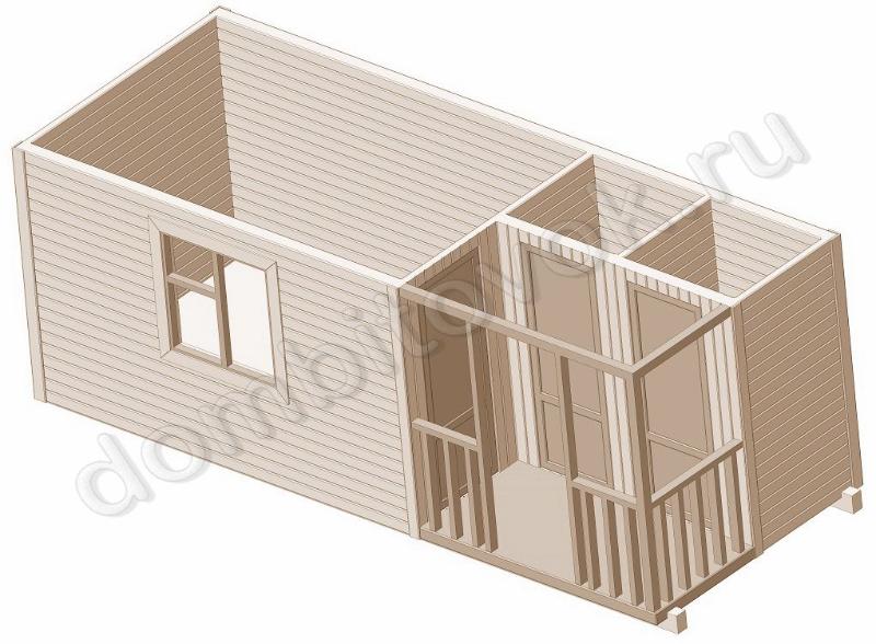 Утепленная бытовка с крыльцом и двумя хоз. помещениями фото
