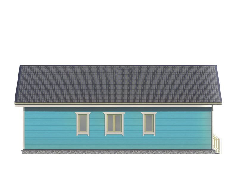 Одноэтажный дом с двухскатной крышей К1-4