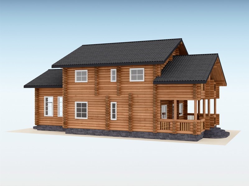 Дом из оцилиндрованного бревна "Катрин"