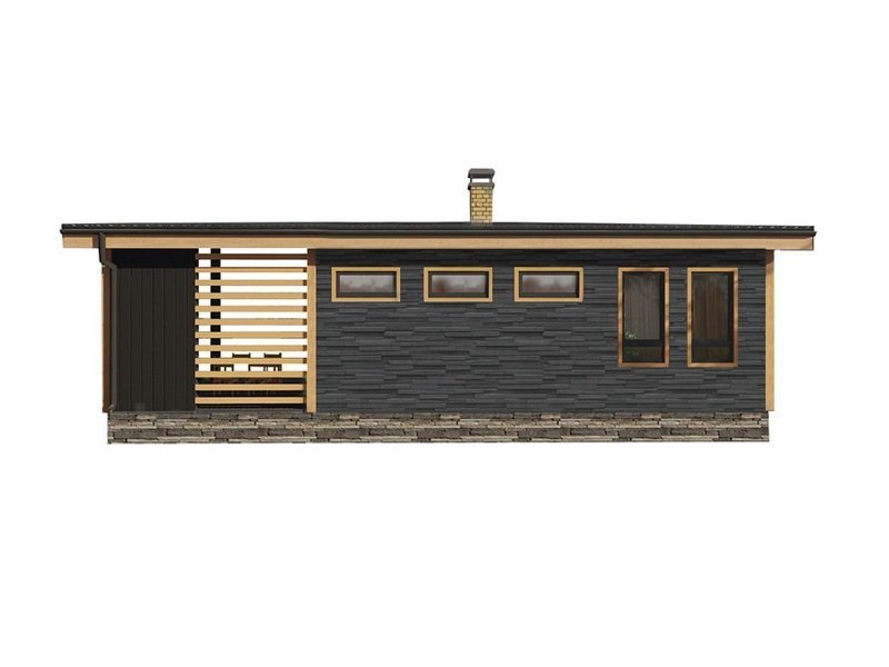 Одноэтажный дом с односкатной крышей К1-3