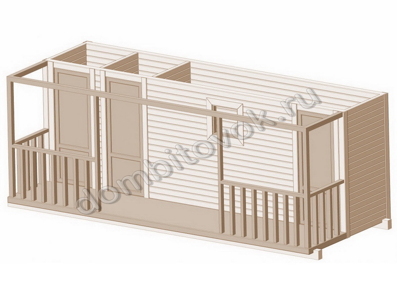 Душ с раздевалкой, туалетом и крыльцом для дачи фото