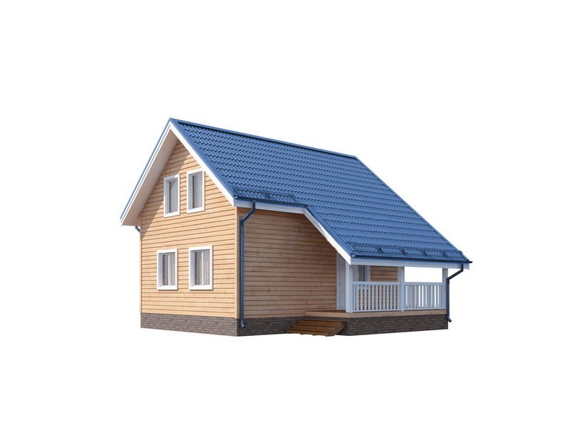 Двухэтажный дом с двухскатной крышей К2-4
