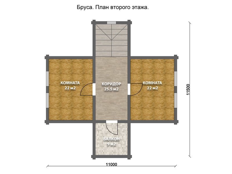 Дом из оцилиндрованного бревна "БРУСА"