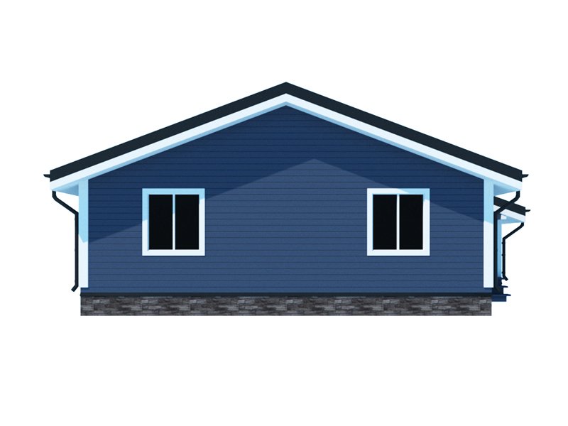 Одноэтажный дом с двухскатной крышей К1-6