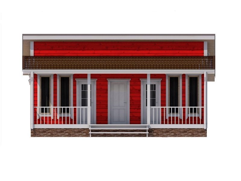 Одноэтажный дом с односкатной крышей К1-2