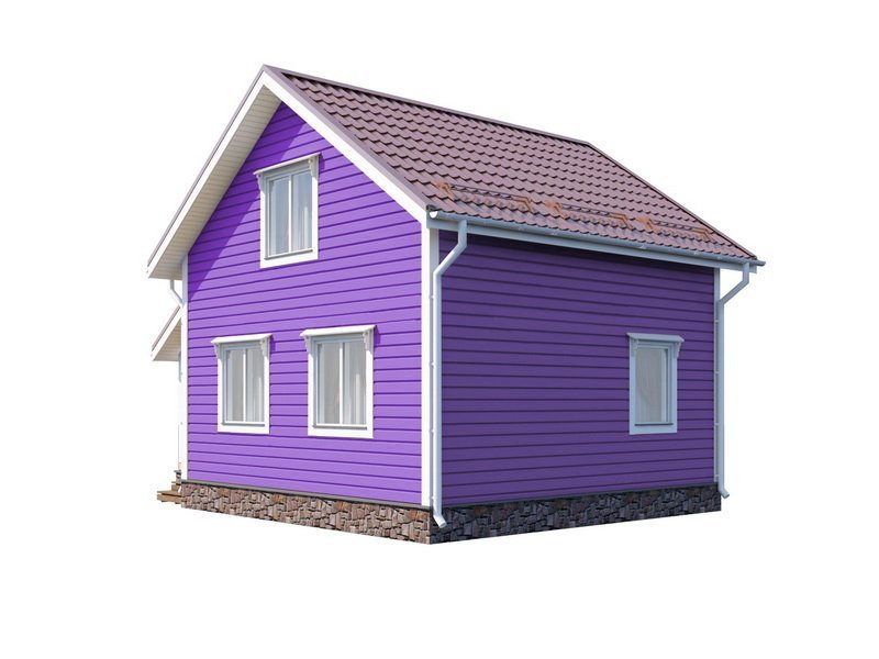 Двухэтажный дом с двухскатной крышей К2-3