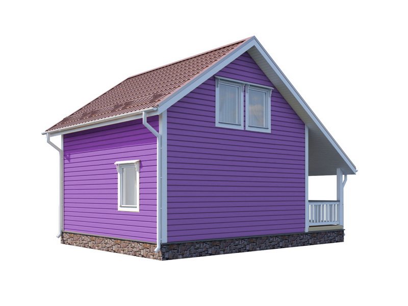 Двухэтажный дом с двухскатной крышей К2-3