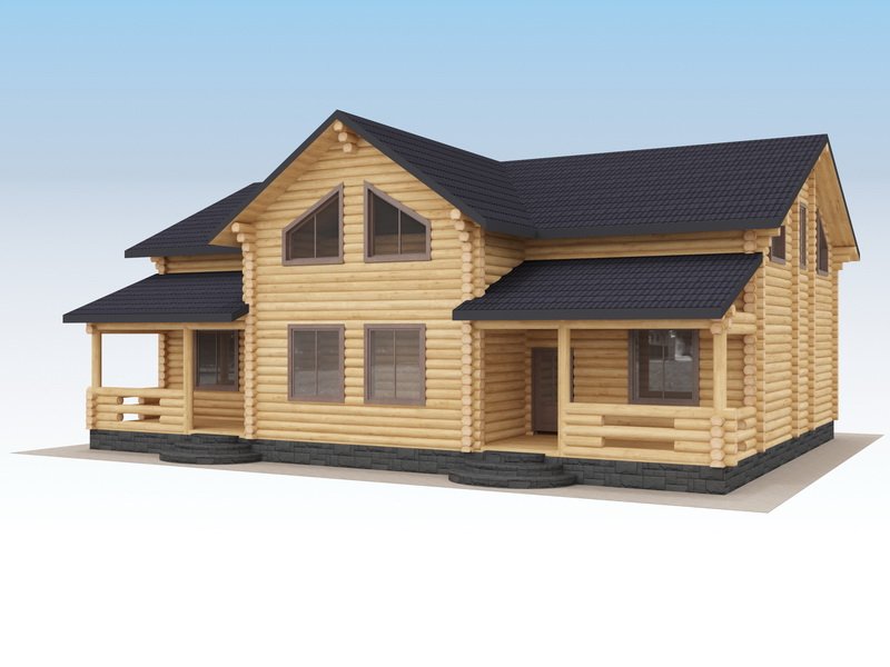 Дом из оцилиндрованного бревна "ФЕМИЛИ"