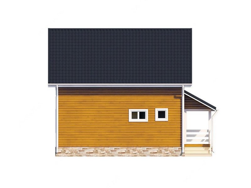 Двухэтажный дом с двухскатной крышей К2-10