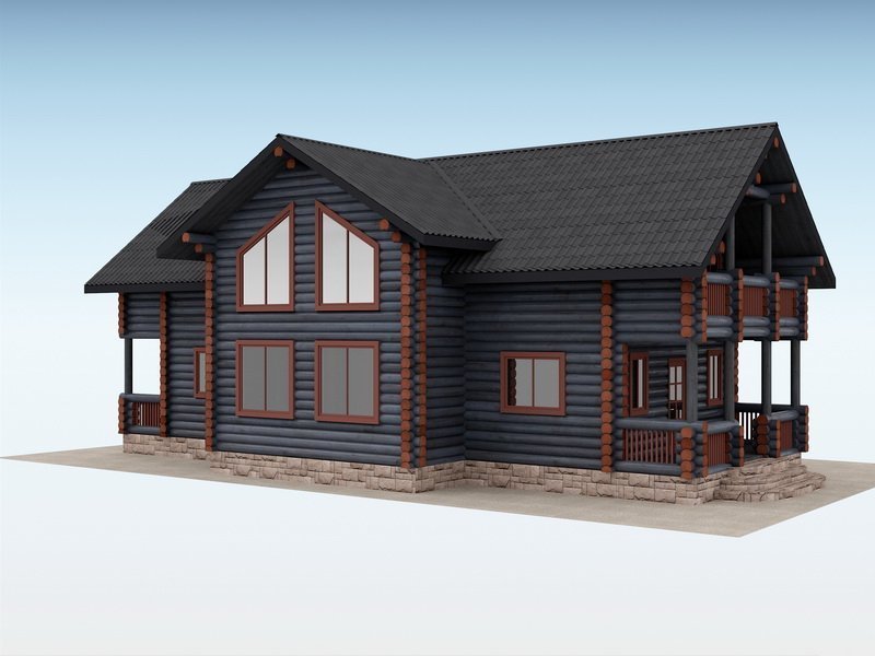 Дом из оцилиндрованного бревна "Quattro"