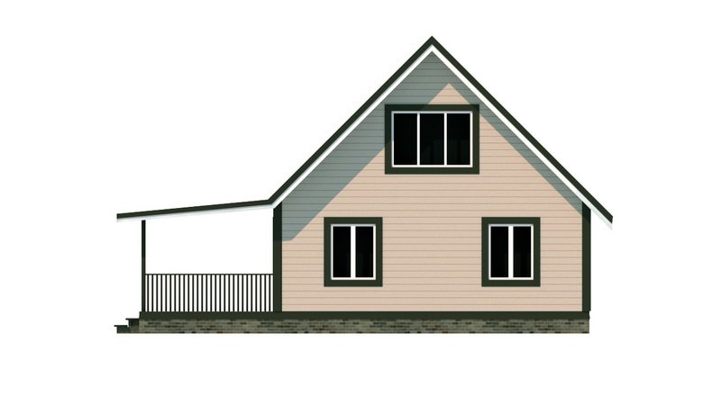 Двухэтажный дом с двухскатной крышей К2-9