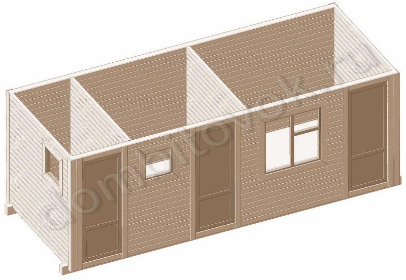 Бытовка дачная с тремя хозяйственными помещениями фото