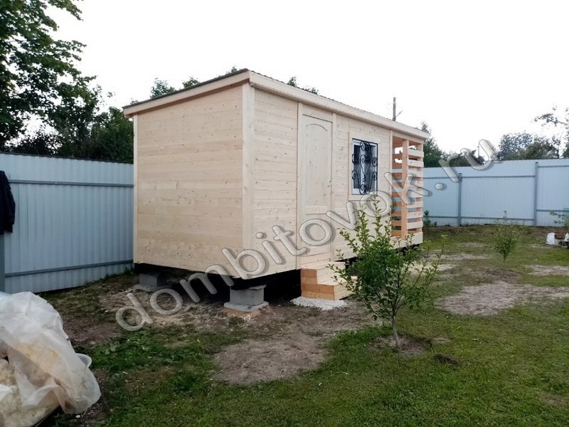 Бытовка дачная с дровником фото