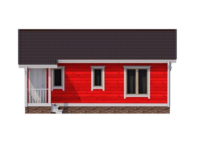 Одноэтажный дом с односкатной крышей К1-2