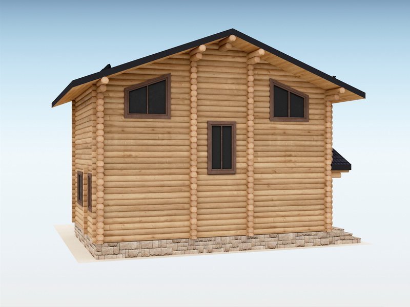 Дом из оцилиндрованного бревна "Uno"