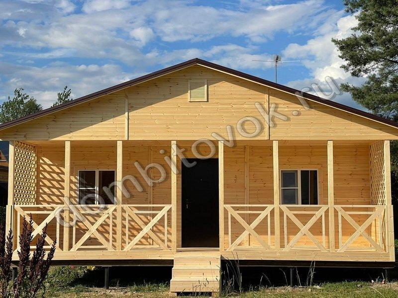 Дачный дом с террасой, санузлом и тремя комнатами фото