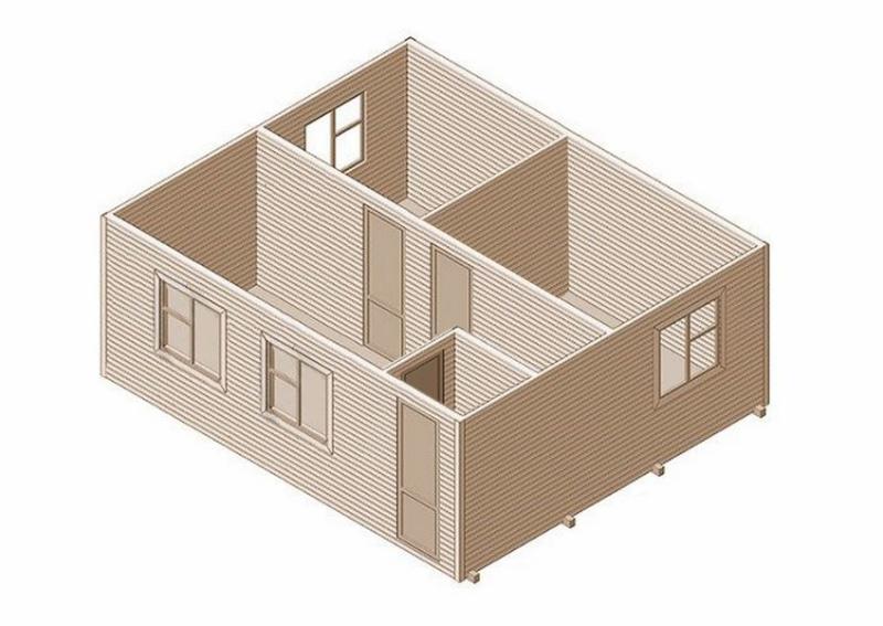 Дом с тамбуром и тремя комнатами фото