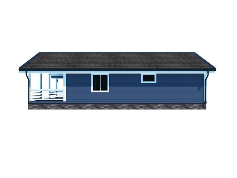 Одноэтажный дом с двухскатной крышей К1-6