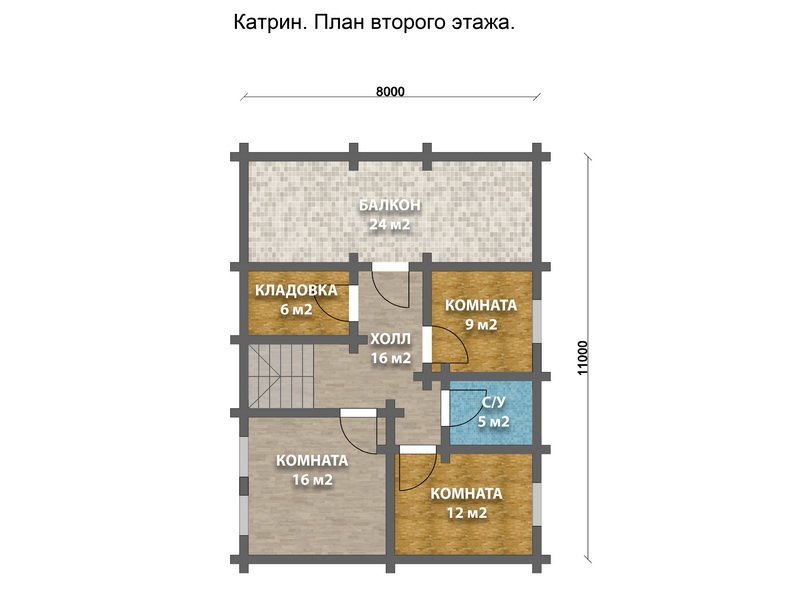 Дом из оцилиндрованного бревна "Катрин"