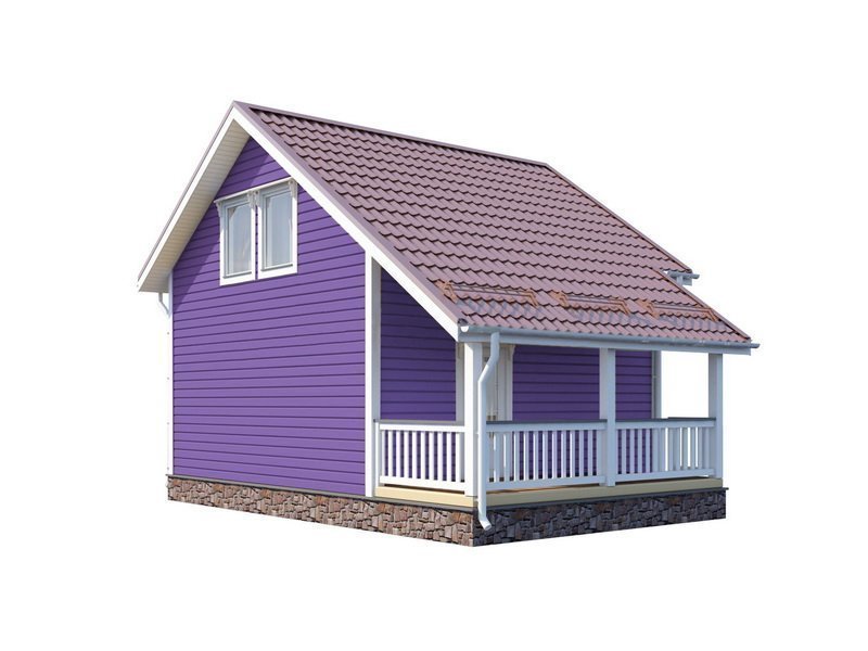 Двухэтажный дом с двухскатной крышей К2-3