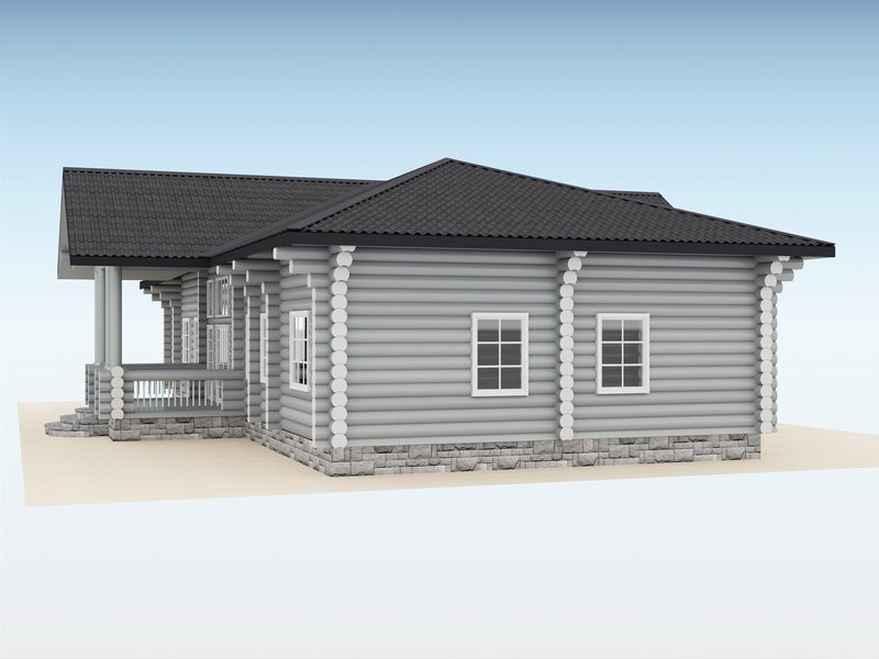 Дом из оцилиндрованного бревна "House"