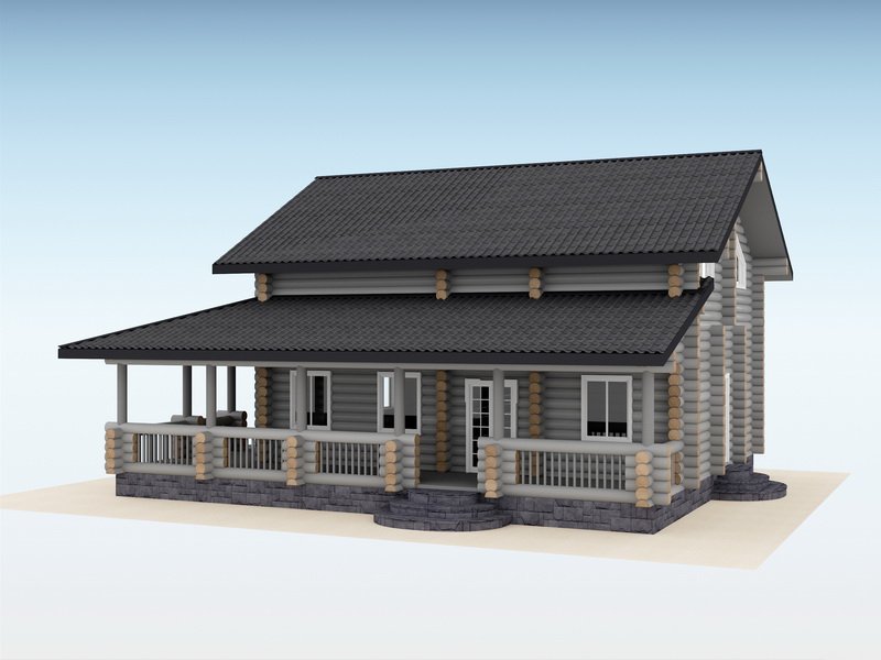 Дом из оцилиндрованного бревна "Compass"