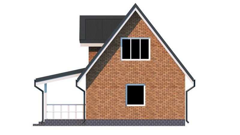 Двухэтажный дом с двухскатной крышей К2-11