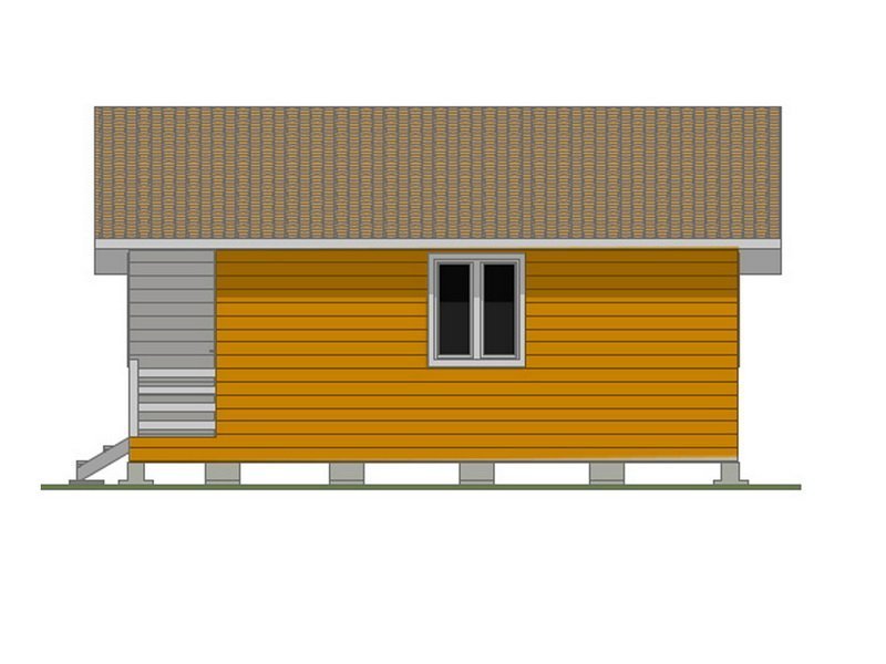Одноэтажный дом с двухскатной крышей К1-8