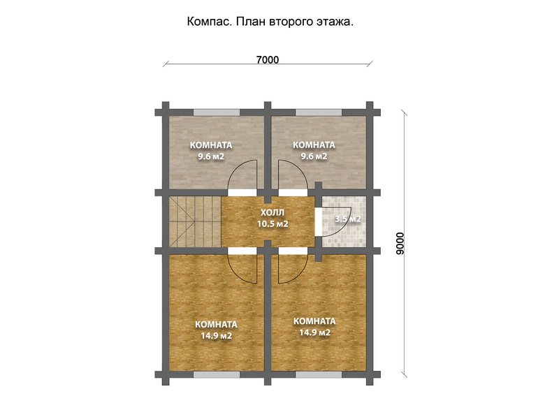 Дом из оцилиндрованного бревна "Compass"