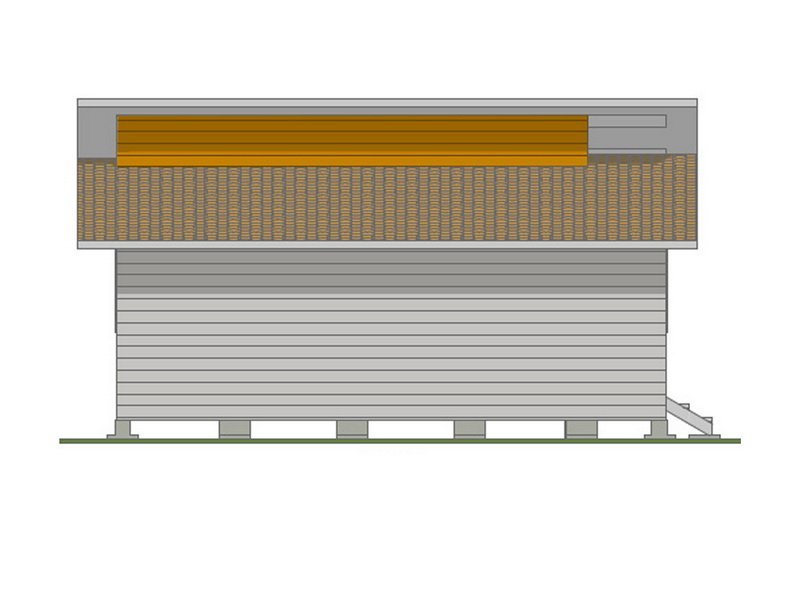 Одноэтажный дом с двухскатной крышей К1-8