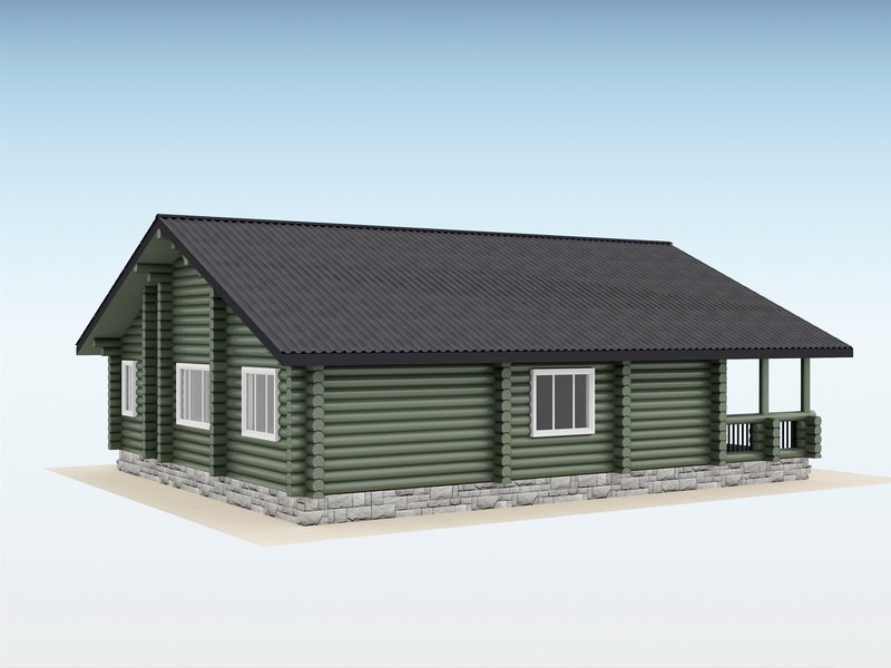 Дом из оцилиндрованного бревна "Wald"