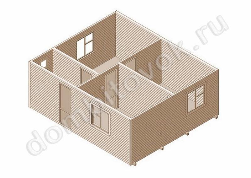 Дачный дом с прихожей, двумя комнатами и кухней фото