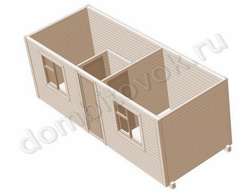 Фото бытовки строительной с тамбуром и двумя комнатами