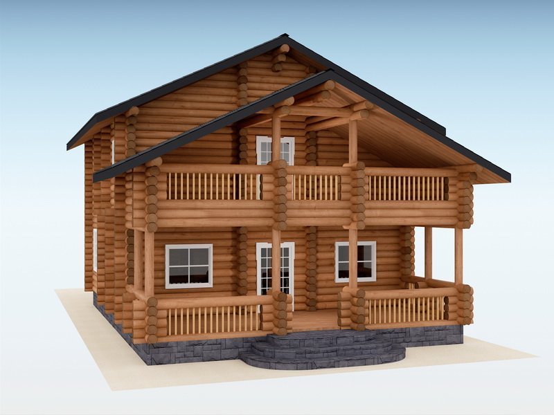 Дом из оцилиндрованного бревна "Катрин"