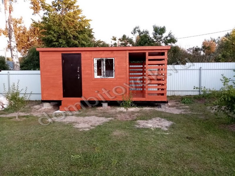 Бытовка дачная с дровником фото