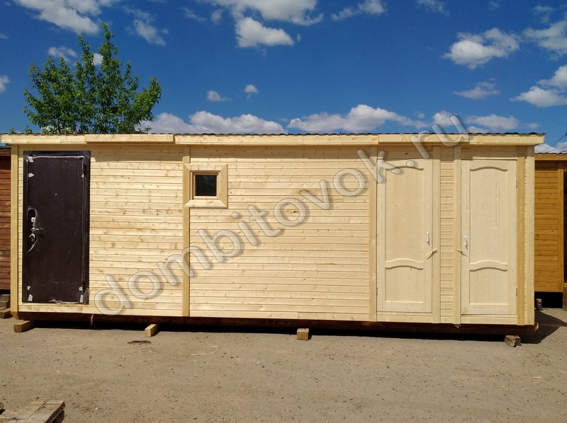 Фото хозблока трёхсекционного для дачи