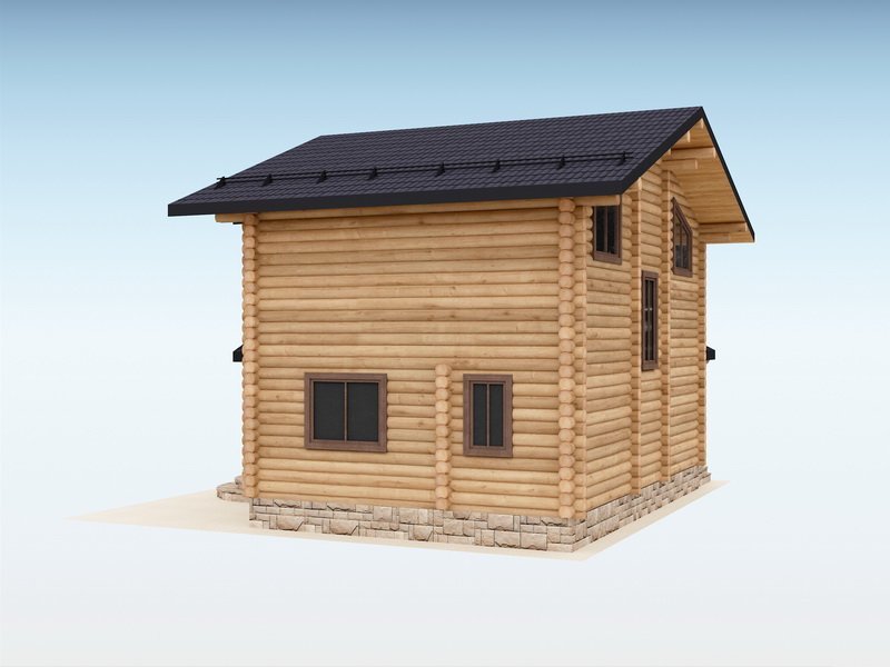 Дом из оцилиндрованного бревна "Uno"