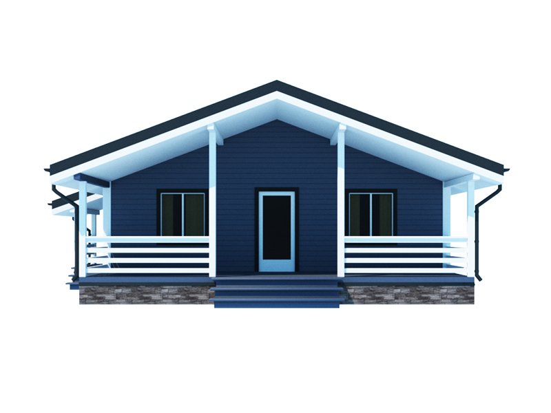 Одноэтажный дом с двухскатной крышей К1-6