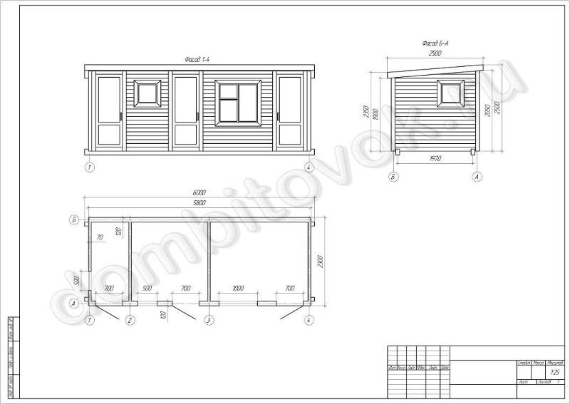 Бытовка дачная с тремя хозяйственными помещениями фото