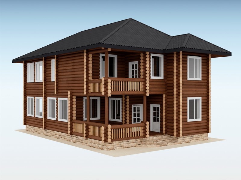Дом из оцилиндрованного бревна "Sweet"