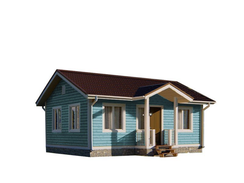 Одноэтажный дом с двухскатной крышей К1-11