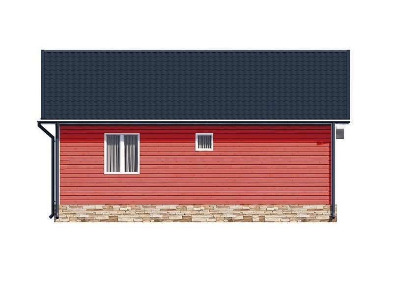 Одноэтажный дом с двухскатной крышей К1-10