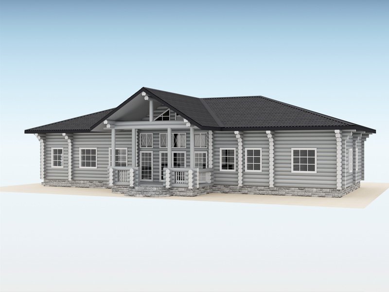 Дом из оцилиндрованного бревна "House"