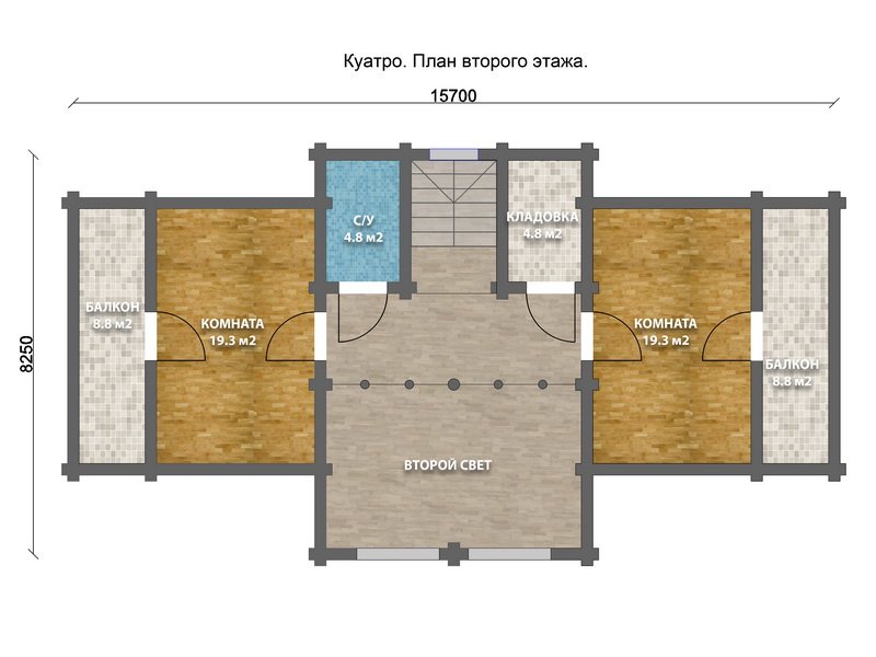 Дом из оцилиндрованного бревна "Quattro"