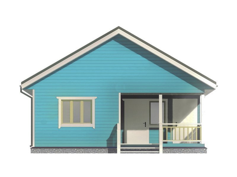 Одноэтажный дом с двухскатной крышей К1-4