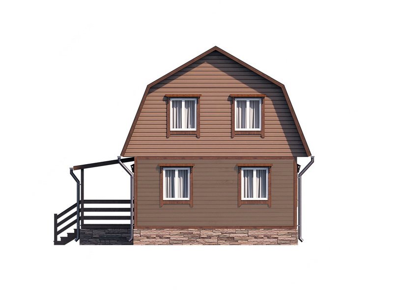 Двухэтажный дом с двухскатной крышей К2-5