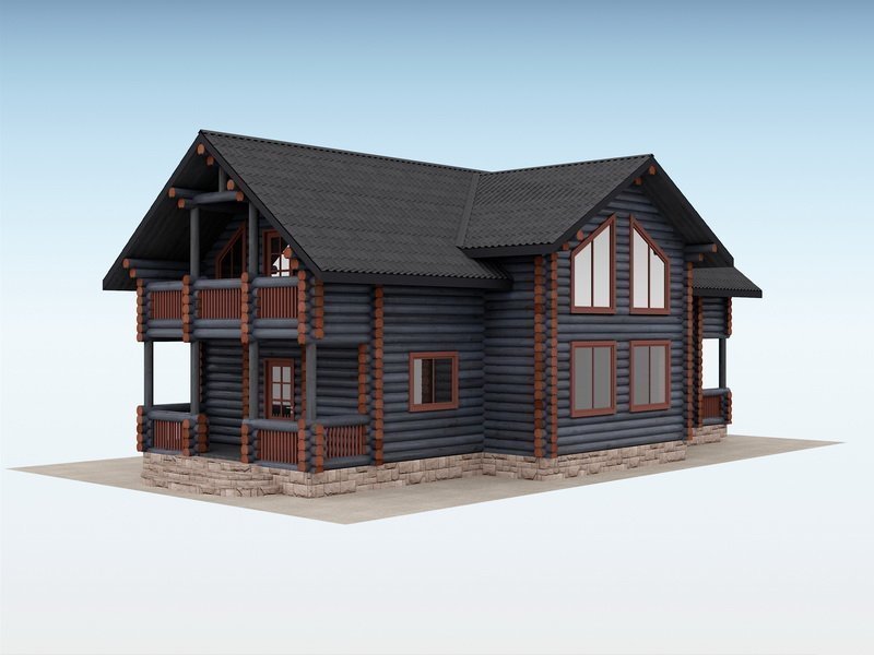 Дом из оцилиндрованного бревна "Quattro"